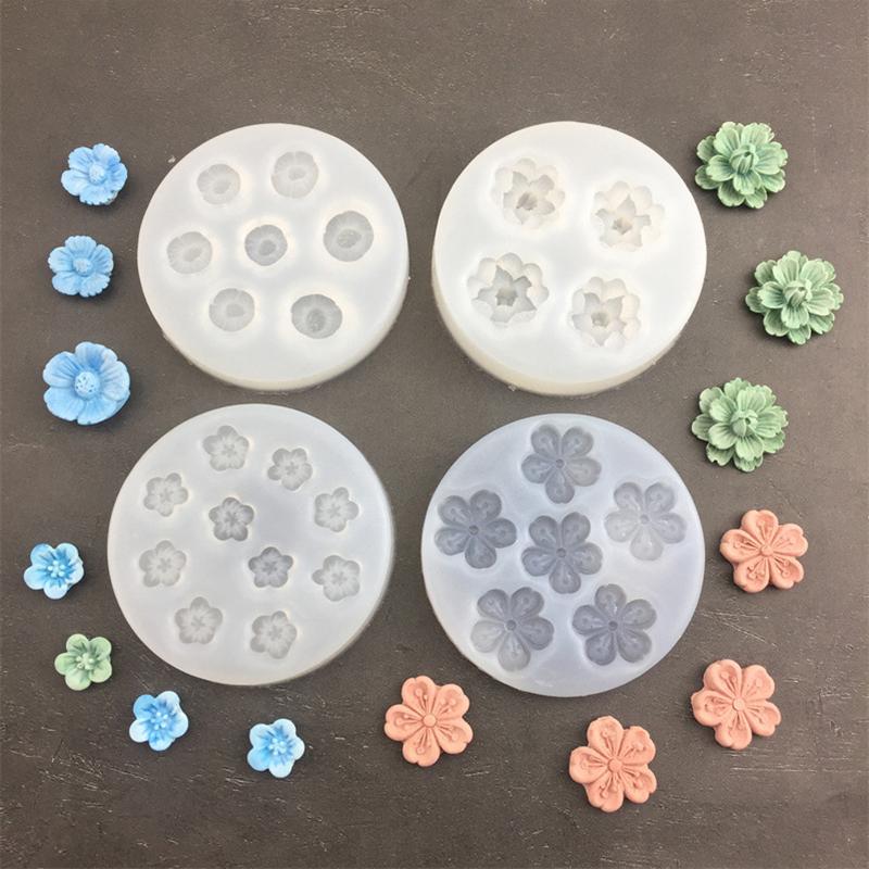 1Pc Mini Cherry Blossom Peach Blossom Silicone Mold Diy Mousse Cake Fondant Baking Tool Gypsum Glue Resin Clay Decoration Mold