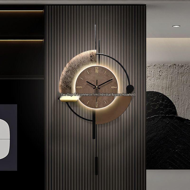 Punch-Free Modern Minimalist Wall Clock for Living Room Decoration