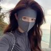 Women's Summer Ice Silk UV Protection Face Mask - Breathable, Full Coverage for Cycling and Outdoor Activities.