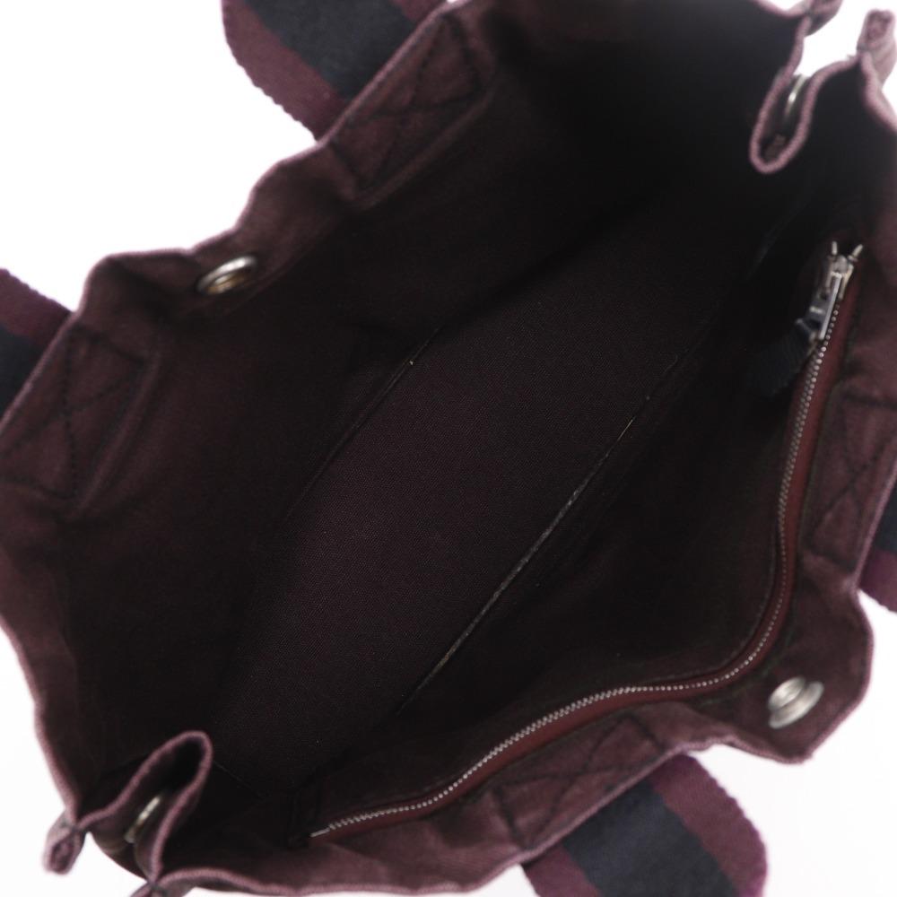 HERMES Fourre ToutPM Handbag Black / red cotton unisex Used