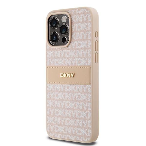 Dkny Dkhcp15Xprthslp Iphone 15 Pro Max6.7 Różowy/Pink Hardcase Leather Mono Stripe & Metal Logo