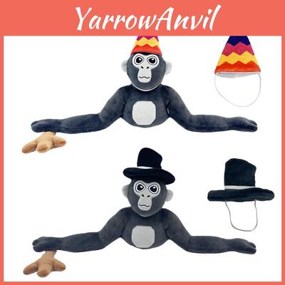 Neues Gorilla Tag Monke Plüschtier Stofftierpuppe mit Hut 25 cm groß