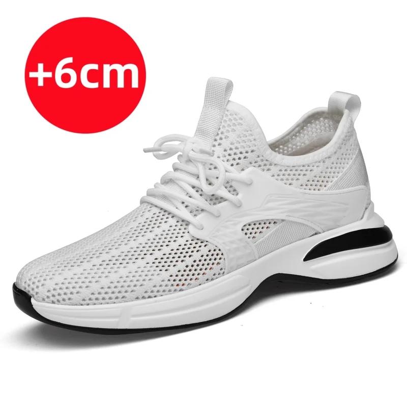 

Fashionable Breathable Hollow Men s Mesh Casual Shoes Height Increasing Hiking Shoes Anti Slip Lace Up Men s Running Shoes 37