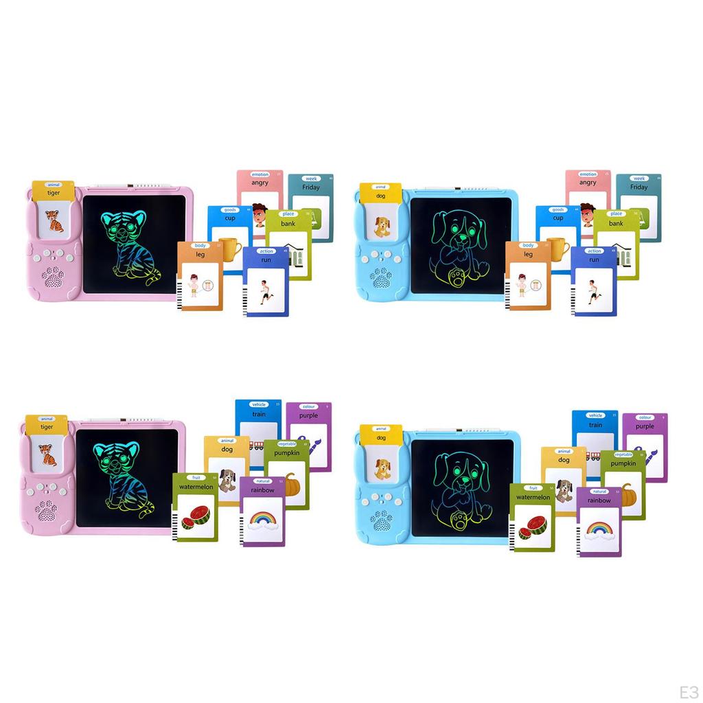 2 in 1 Talking Flash Cards Writing Tablet with Drawing Pad Early Educational Device Learning Toys