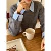 Winter Solid Knitted Pullover Sweater Women Retro Fake Two Pieces Top Pullover Female Korean Fashion Vintage Sweater 2024 New