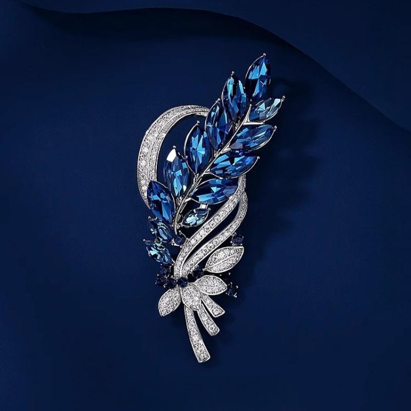 Wheat Ear Brooch, High-end Women's Exquisite and Fashionable Crystal Brooch, Niche Design Sense Brooch