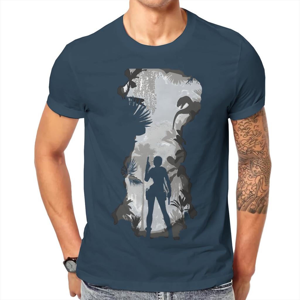 In Forest Tomb Raider Game Lara Croft T Shirt Gothic Crewneck Cotton  Clothes