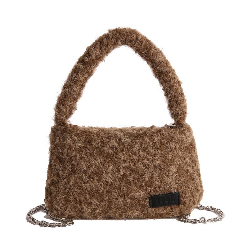 

Small Niche High-end Plush Portable Underarm Bag Women s Early Chain Single-shoulder Cross-body Small size 20x3x12cm