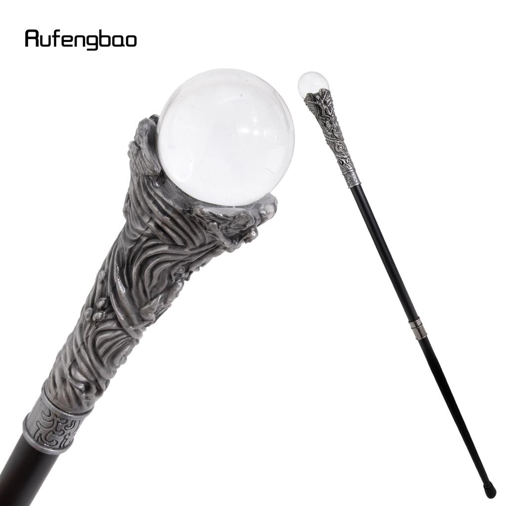 Dragon Claw Hold Glass Transparent Ball Cane Fashion Decorative Walking Stick Gentleman Elegant Cosplay Cane Crosier 94cm