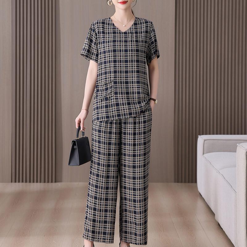 Conjunto de dos piezas de verano para mujer talla grande elegante conjuntos de pantalón ropa casual para damas