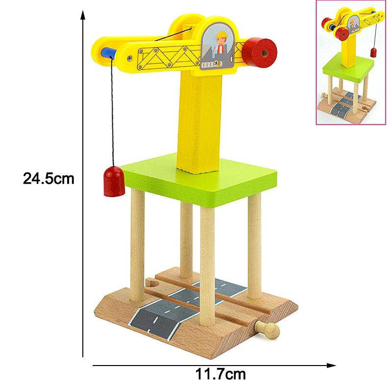 Wooden Train Track Racing Railway Street Sign Toys Bridge Track Accessories Fit Biro Wood Tracks Creative Toys For Children Gift