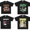 Huh Yunjin T Shirt Kpop Fashion Retro Print Tshirt Street Trend Unisex Women Loose High Quality Soft Cotton Short Sleeve Tee Tops