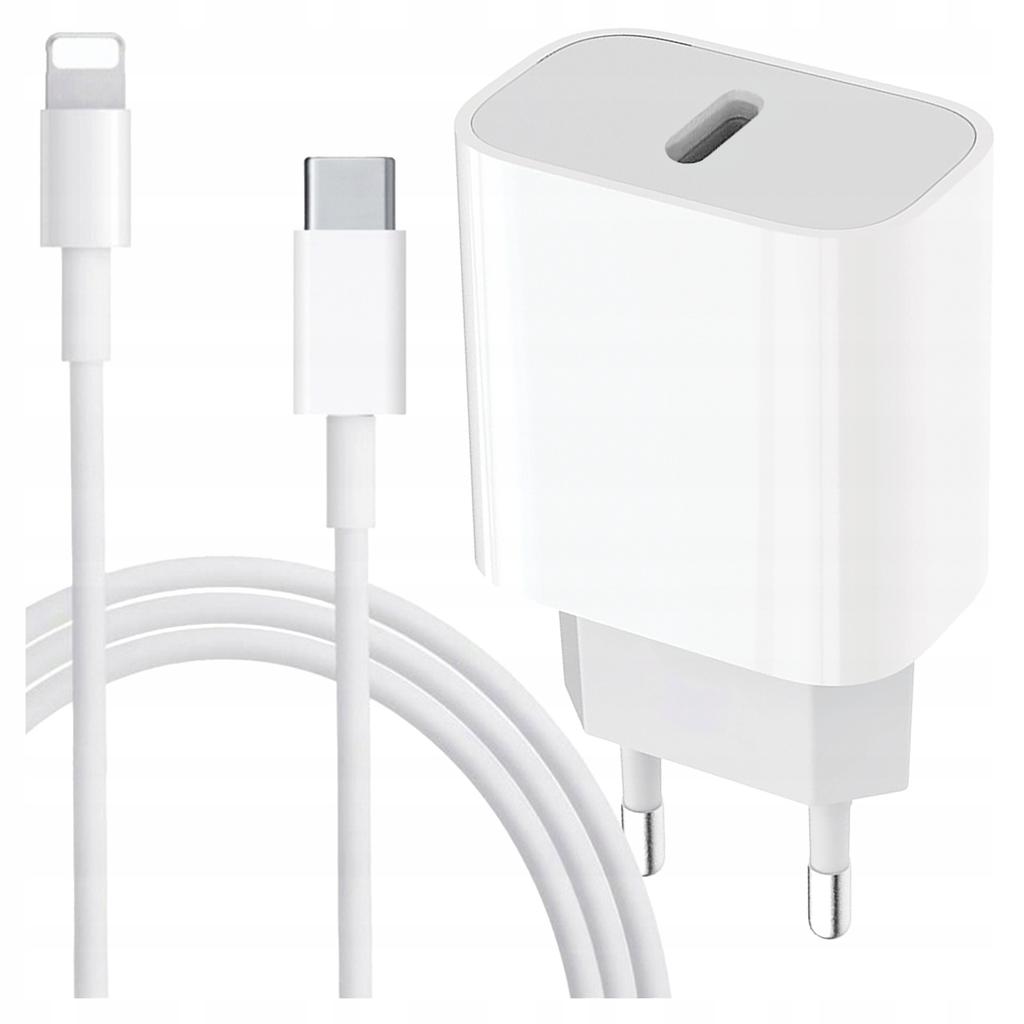 Szybka Ładowarka Kostka Usb-C 20W Usb Typ C + Kabel Do Lightning Iphone 3M