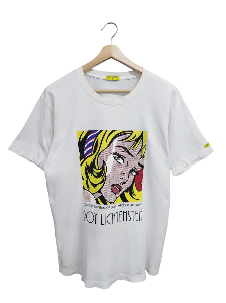 Vintage Roy Lichtenstein Pop Artist Roy Lichtenstein girl with hair ribbon T- Shirt Roy Lichtenstein museum contemporary art tokyo size XL