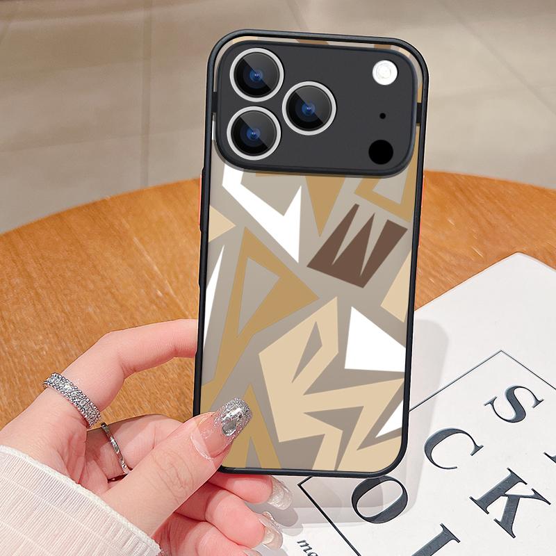 Geometric Patterned Print Case For iPhone 17 Air 16e 16 15 14 Pro Max 13 15 Pro 17 Pro 17 Shockproof Soft Edge Hard PC Matte Phone Cover