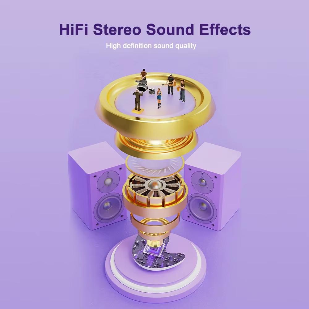 KEBIDUMEI Sleep Earphones Bluetooth 5.3 Headphones In-ear Mini Wireless Headsets HiFi Stereo Noise Reduction TWS Gaming Earbuds