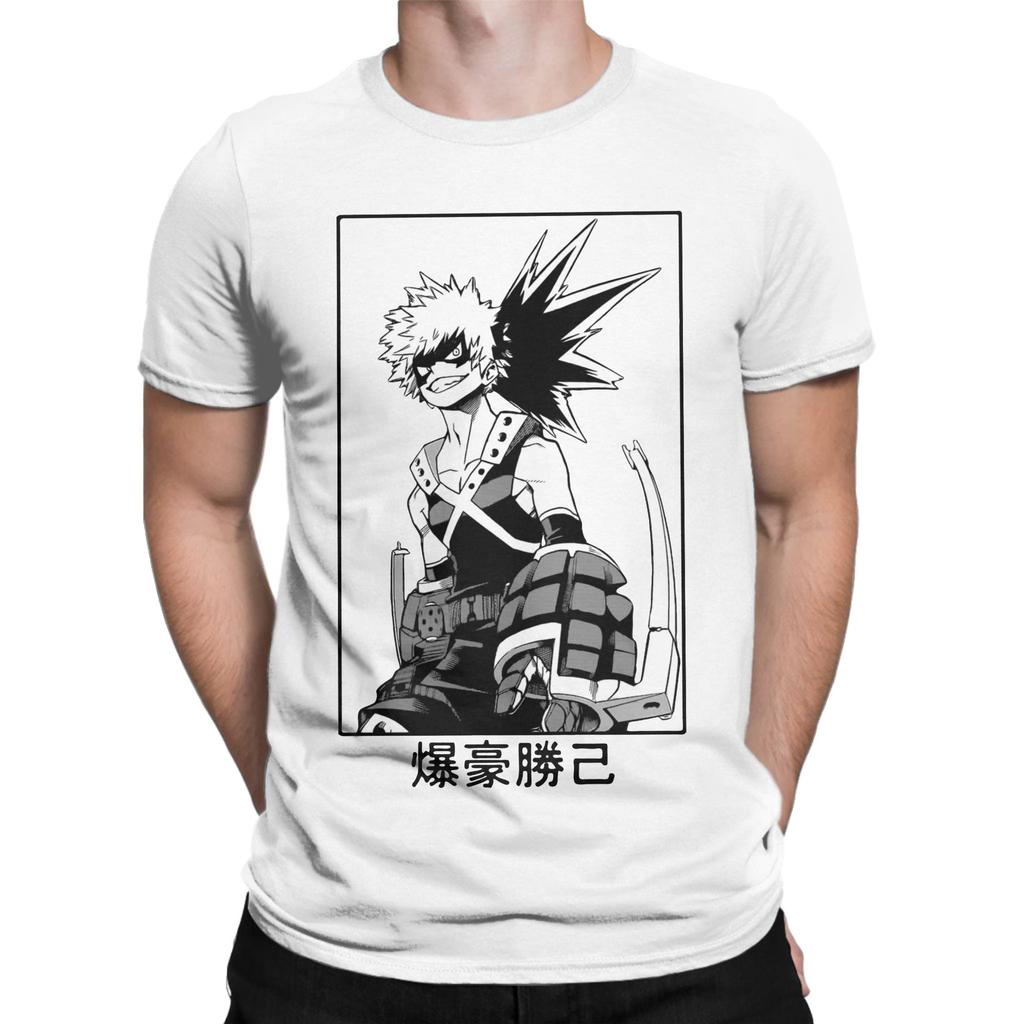 Katsuki Bakugo My Hero Academia Men T Shirts  Creative Tees Short Sleeve Crew Neck T-Shirt Cotton Summer Tops