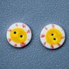 20mm Round Red Small Flower Ceramic Button for Clothing and Journal Accessories