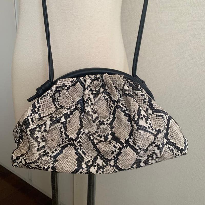 Snakeskin Zebra Pattern Handbag High Quality Soft Pleated Cloud Bag Fashion European America Shoulder Bag Elegant Evening Clutch
