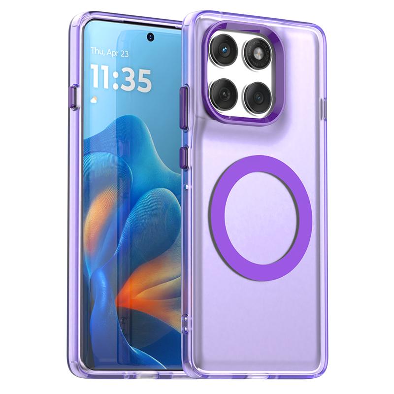 

Магнитный беспроводной чехол для зарядки для Motorola Edge 60 Pro Moto Edge 60 Fusion Чехол Конфетные цвета Прозрачный чехол Fundas Coque Motorola Edge 60 Pro фиолетовый