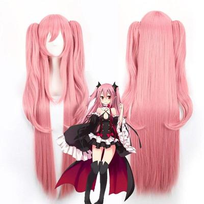 100cm Seraph of the End Owari No Seraph Krul Tepes 100cm Long Pink Detachable Ponytails Hair Halloween Party Costume Cosplay Wig