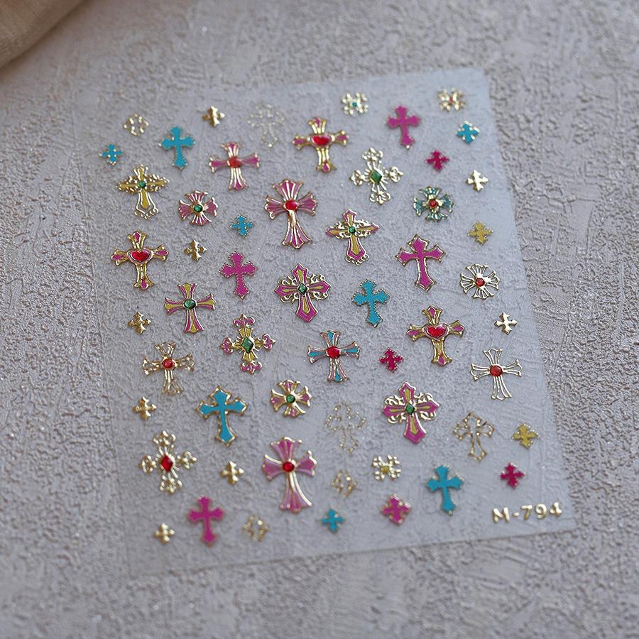 1 PCS 5D Glitter Light Pink Begonia Flower Nail Art Sticker Exquisite Design High Quality Decorative Decal Nail Sticker