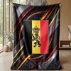 Belgium Football Printed Flannel Blanket Skin Friendly Warm Decorative Throw for Indoor Couch Bed Daily Use