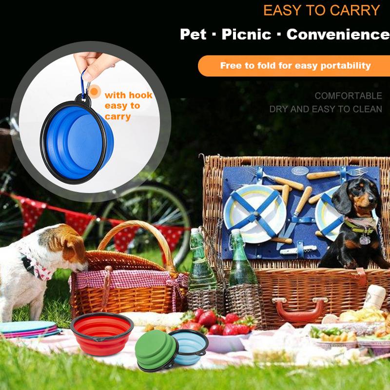 350\650\1000ml Ciotola Grande Pieghevole per Cani Accessori da Viaggio Ciotola per Cibo per Cuccioli Accessori da Viaggio Contenitore per Gatti Bottiglia d'Acqua