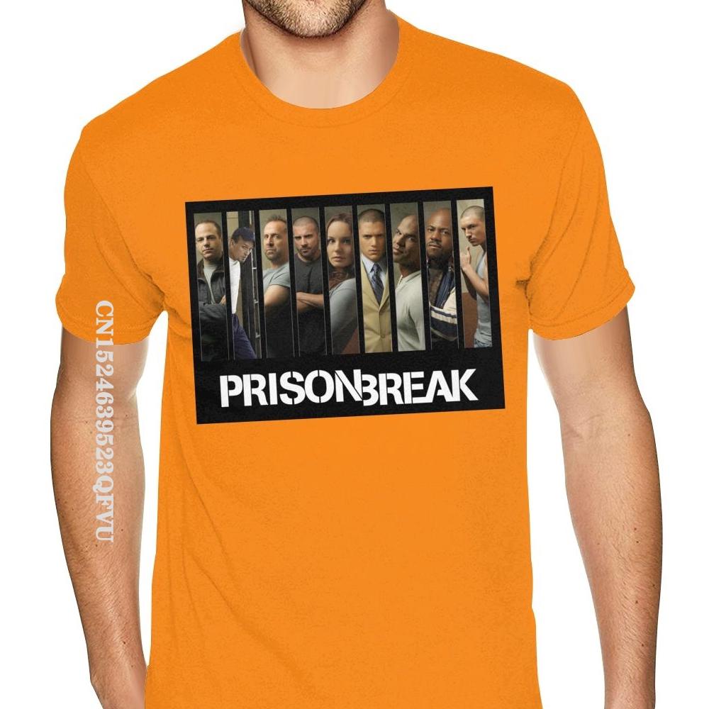 Port Prison Break Tshirt Cotton Men's Plus Size Black Tees Shirt Unique Tops T Shirt for Men Cotton Top T-shirts Custom Family