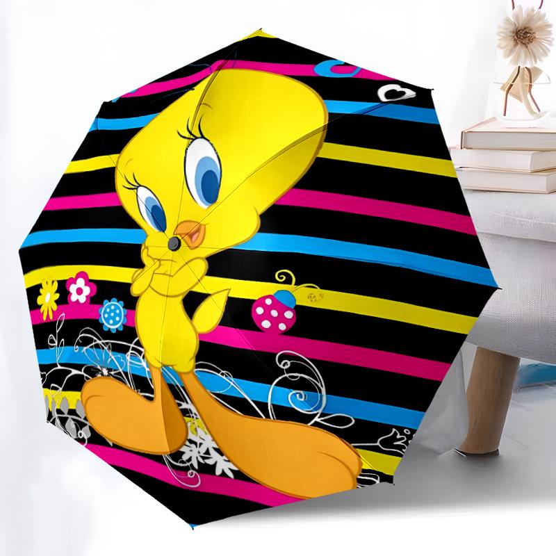 1pc Tweety Bird Umbrella - Automatic Open Compact Travel Umbrella with 86-Rib Durable Frame yy251021129