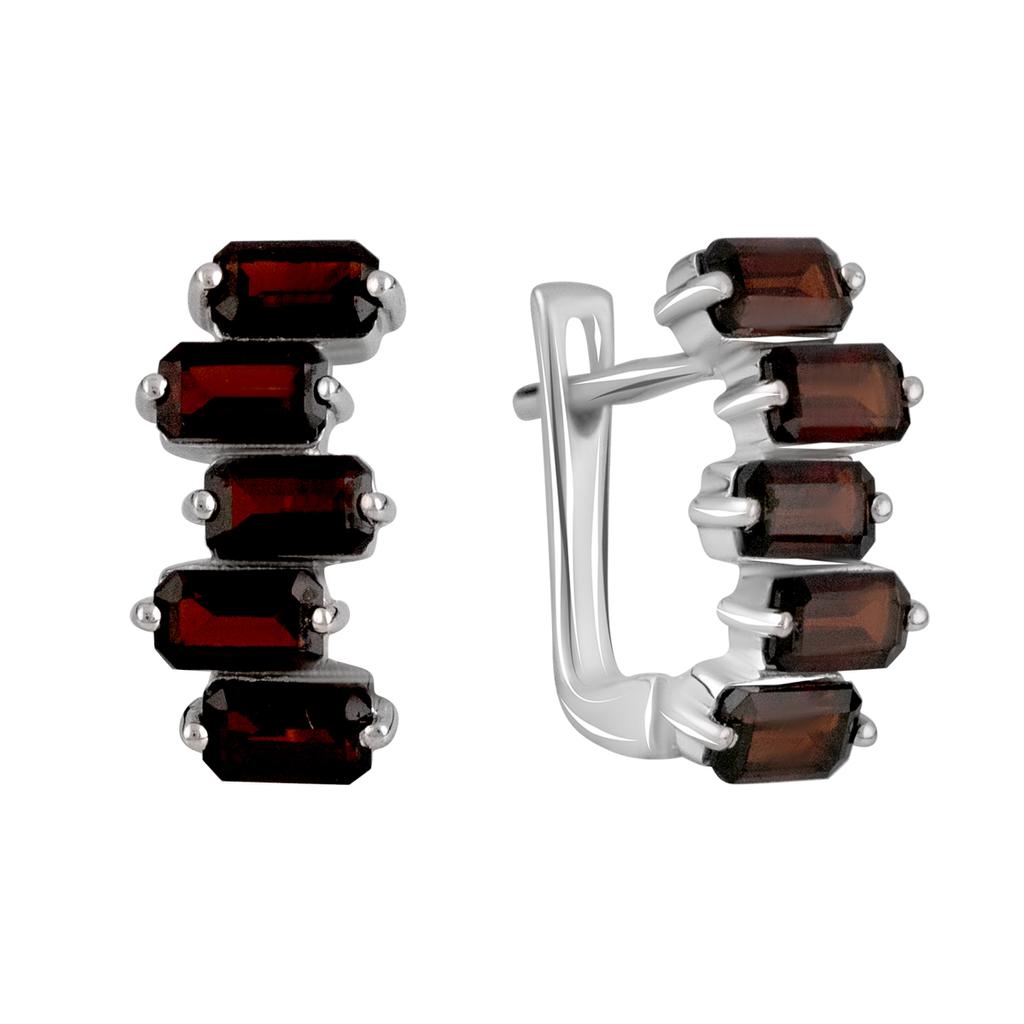 Silver Earrings with Natural Garnet 3.567ct (2110163)