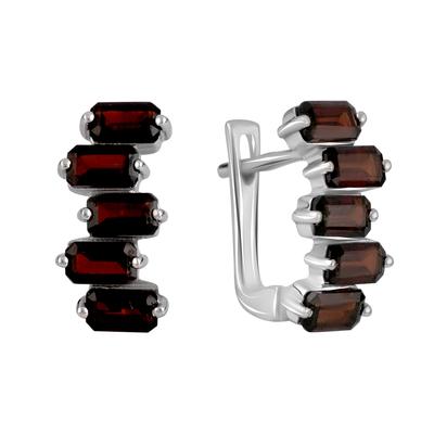 Silver Earrings with Natural Garnet 3.567ct (2110163)