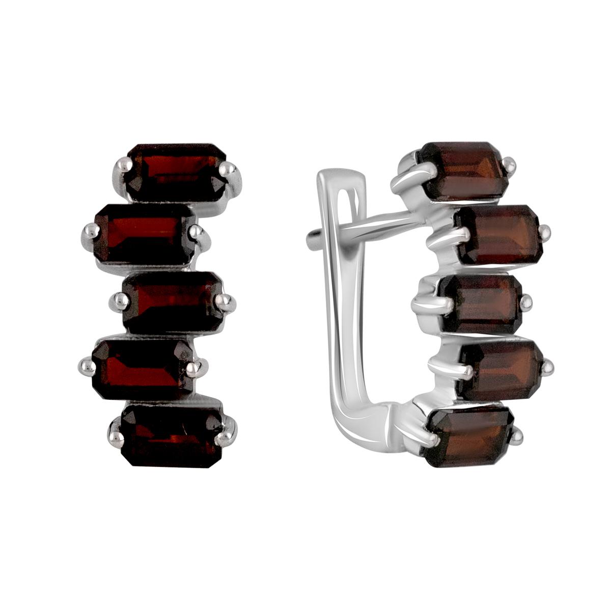 

Срібні сережки з натуральним гранатом 3.567ct (2110163) темні цукерки apple червоний колір