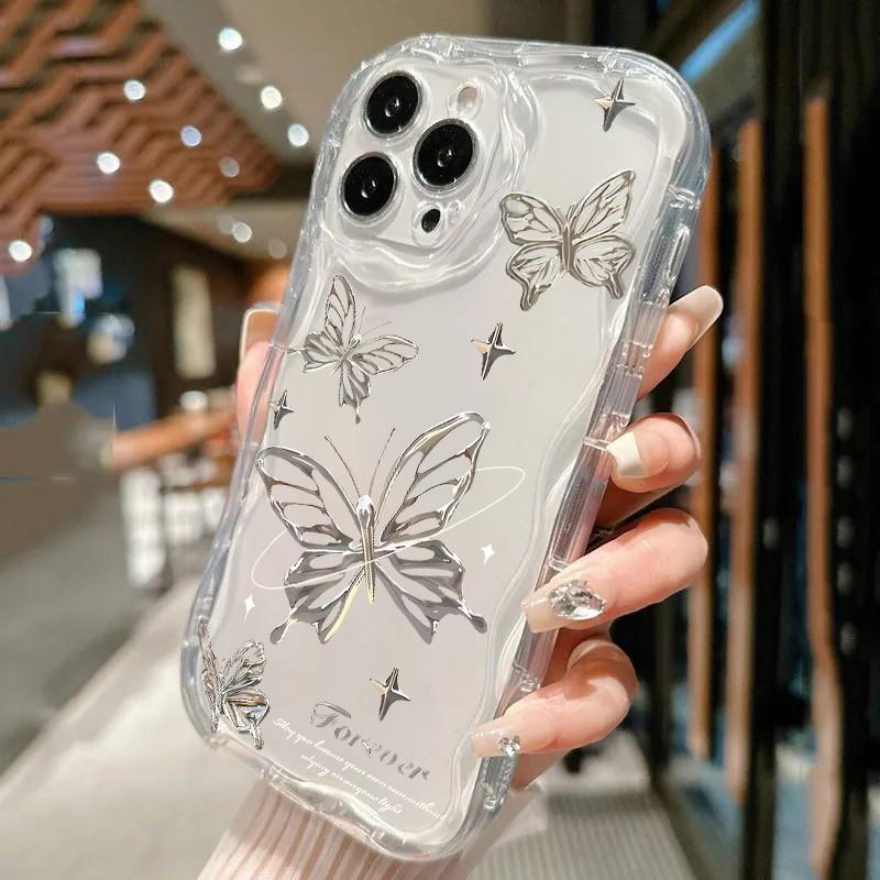 Custodia per Telefono con Motivo a Farfalla per Samsung Galaxy S25 FE S24 S23 S22 S21 Ultra Plus A16 A26 A25 A24 A36 A56 A55 A54 Cover in Silicone