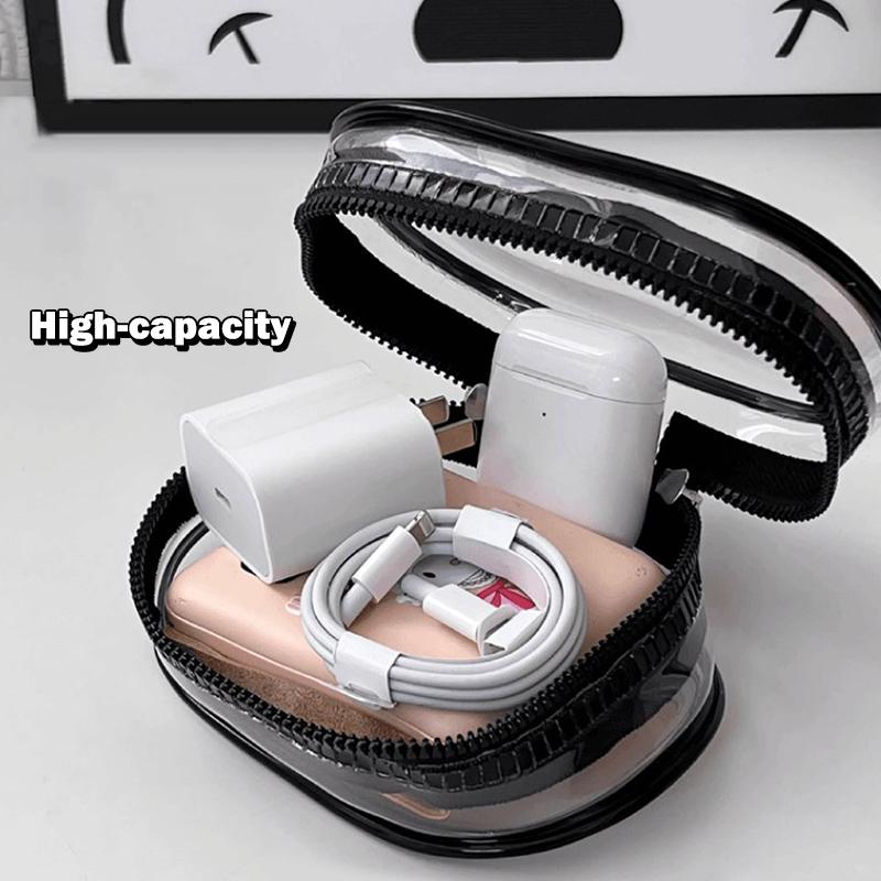 Přenosná PVC průhledná úložná taška s náplastí na hruď Úložiště dat pro panenky Kabelová taška Venkovní prachová taška Vodotěsná krabička na kosmetiku