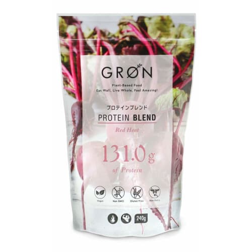 GRON Soy Protein with Superfoods, Made In Japan, Additive-Free, Vegan, Gluten-Free (Red Heat, 240g)