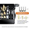 12V Relay Box with Waterproof Relay Fuse Block with 5x5pin JD1914 and 1x4pin RTT7121 Relay 6x ATC/ATO Blades Fuse for Car Truck