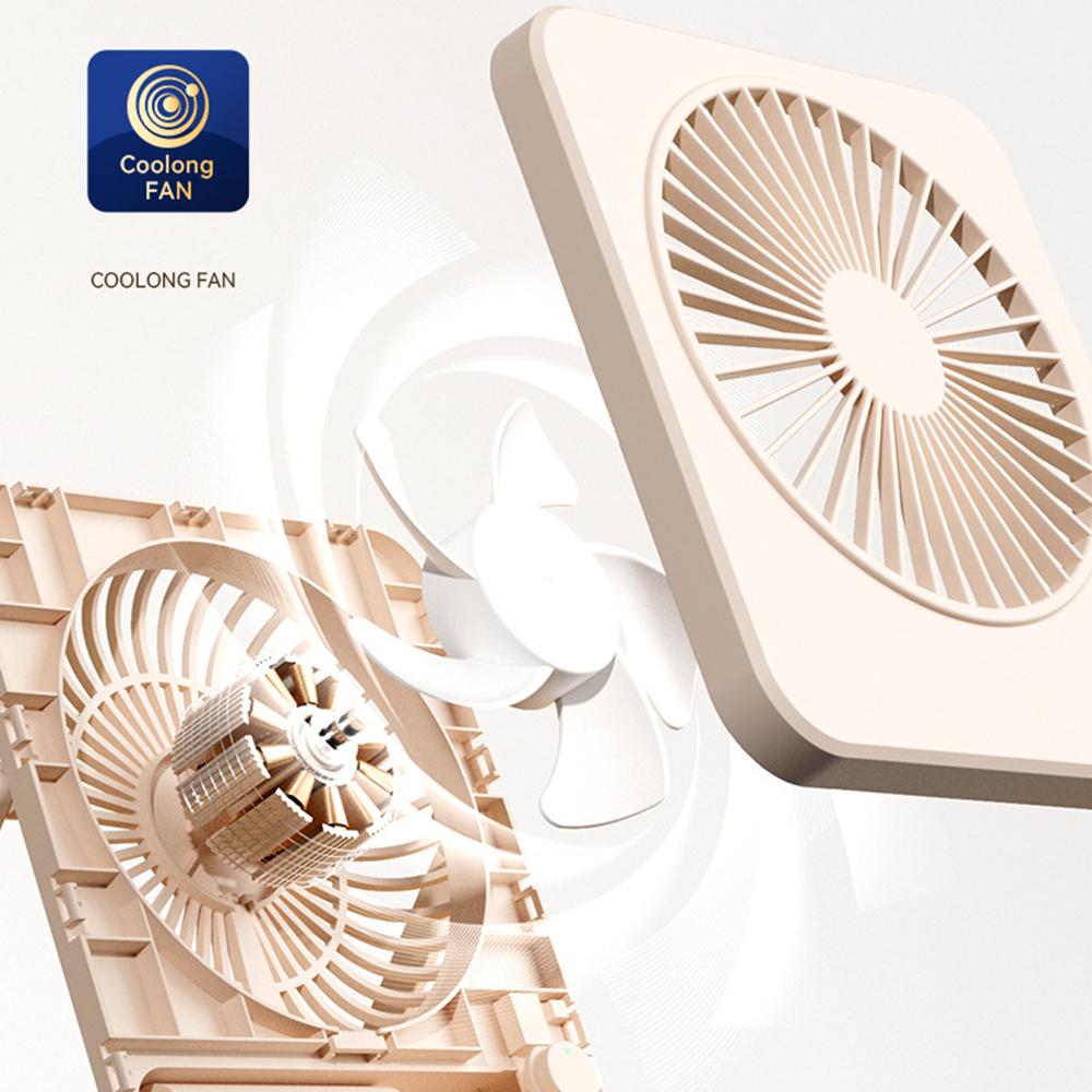 W70 Ultra Thin Desktop Mini Fan USB Charging 3 Speeds Cooling Fan with Foldable Stand