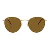 Ray-Ban Logo Design Metal Round Sunglasses Unisex Sunglasses Gold 0RBR0103S