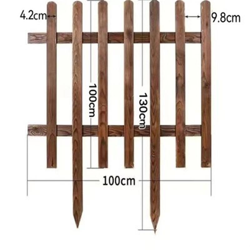 Carbonized Anticorrosive Wood Decorative Fence for Outdoor Gardens and Parks