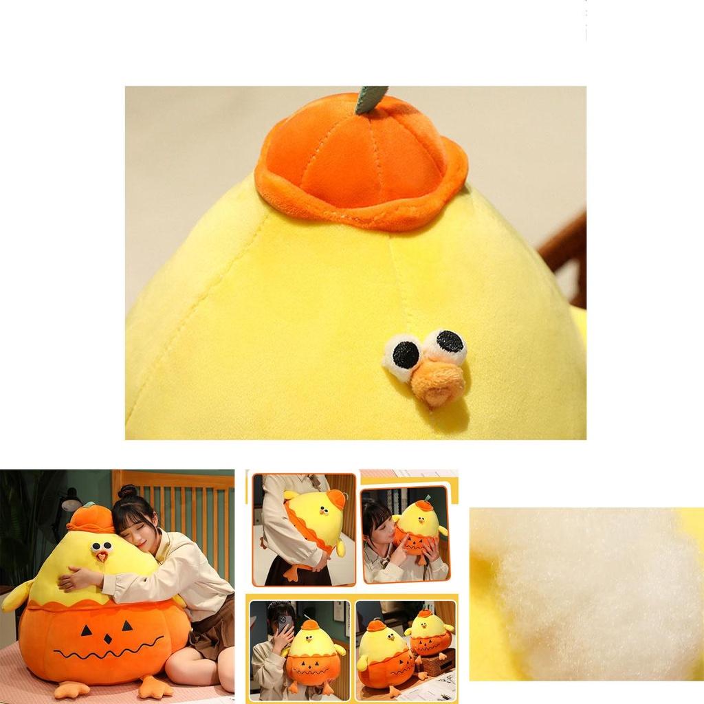 Funny Doodle Chicken Plush Toy Pumpkin Doll Cartoon Stuffed Animal For Halloween Gift