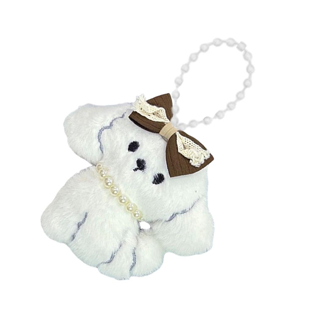 Dog Plush Toy Keychain Soft Stuffed Animal Bag Charm Backpack Pendant Accessory Handmade Halloween Room Decoration