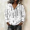 Women's Fashion Long Sleeve Polka Dot Print Hooded Pullover Sweatshirt