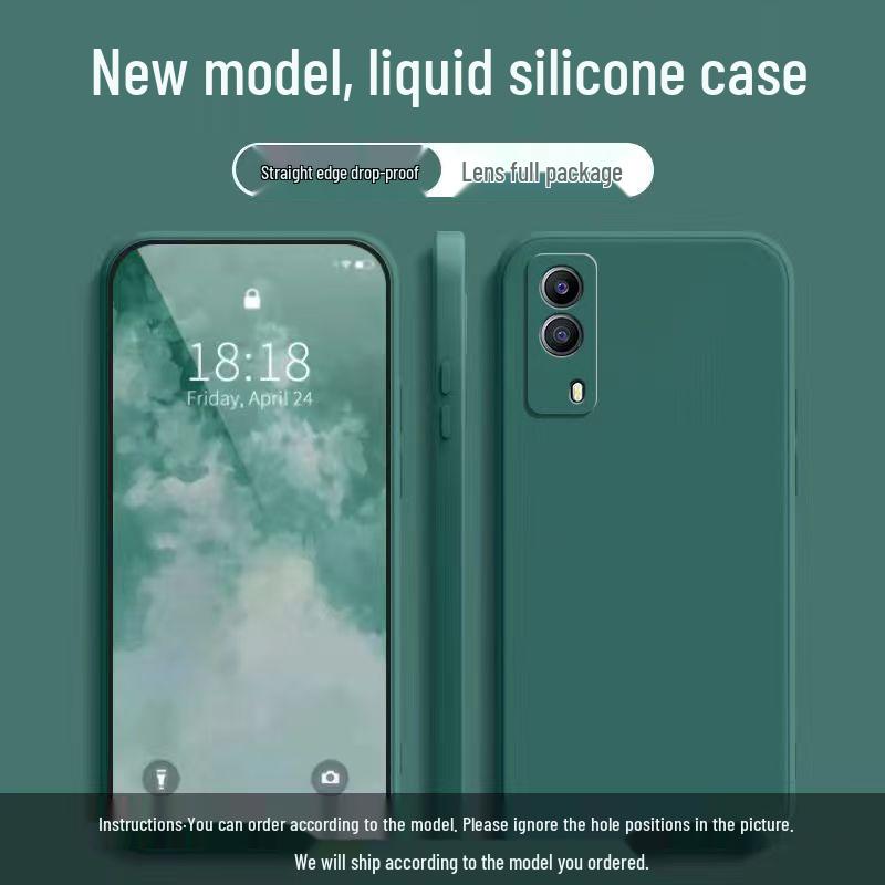 Vivo Y53s Liquid Silicone Case - Solid Color, Full Coverage, Anti-Fall, Soft Edge.