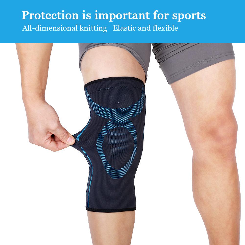 

Sports Elastic Support Belt Sleeve Bandage Wrap Volleyball Soccer Knee Pad Black Blue M M(for 4-6.5kg)