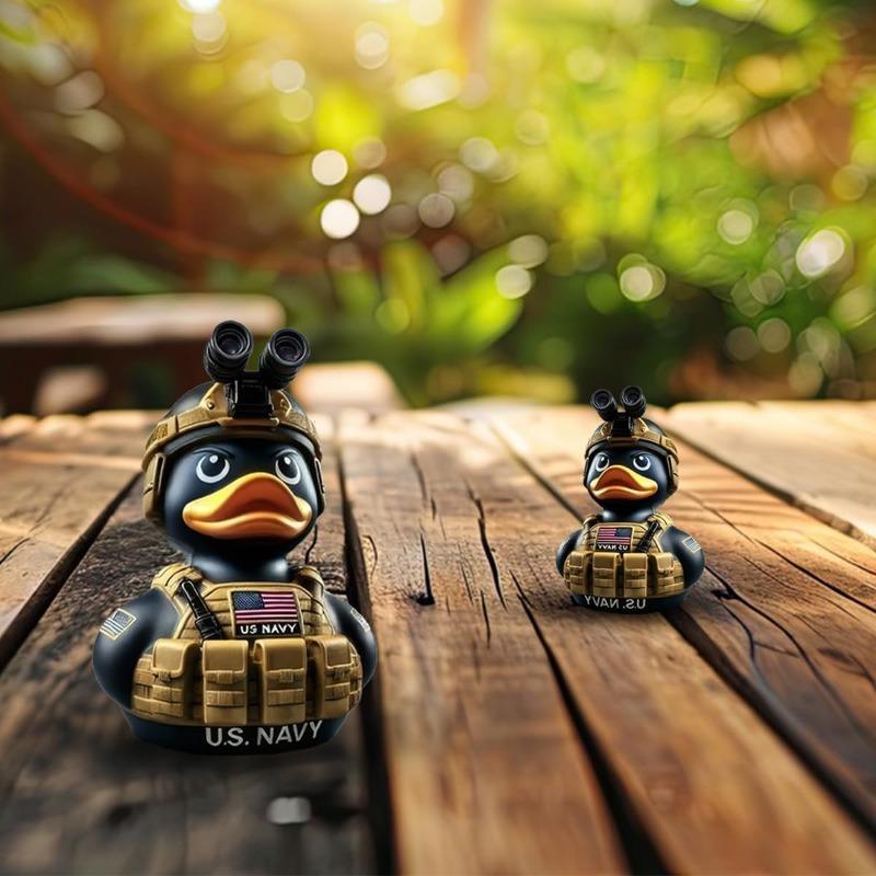 Armed Army Duck,Veteran Tribute Duck,Military Uniform Armed Forces Resin Ducks for Jeeps Ducking,Veterans Memorial Duck Honoring Veterans Rubber