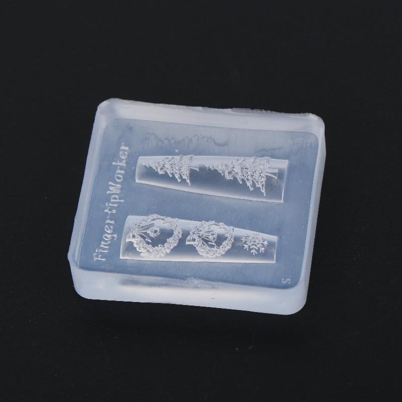 1Pcs Butterfly Knot Snowflake Christmas Wreath 3D Manicure Silicone Mold Cute Christmas Style Nail Art Molds Diy Nail Art Decor