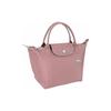 Longchamp Le Pliage Club Short Handle Foldable Nylon And Leather Tote Bag Women tote bags Dried-Rose 1623619P13