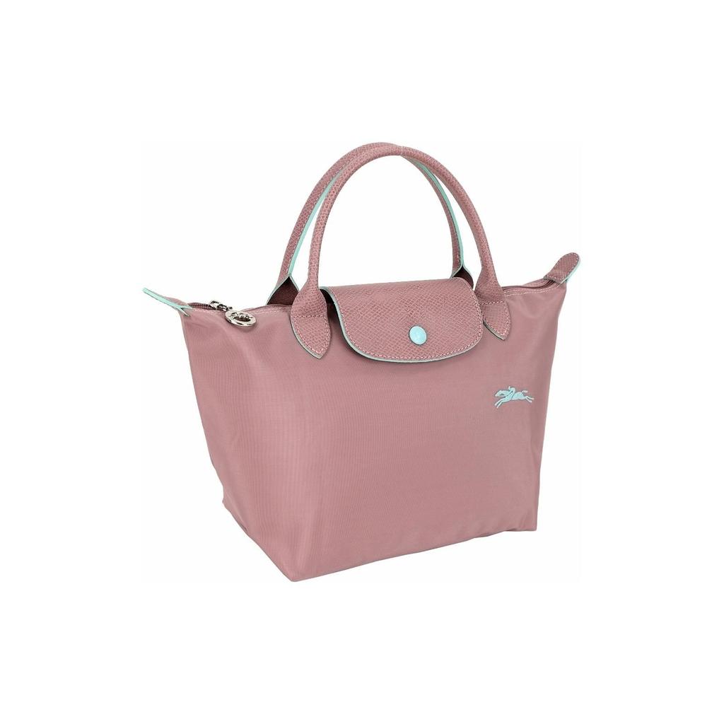 Longchamp Le Pliage Club Short Handle Foldable Nylon And Leather Tote Bag Women tote bags Dried-Rose 1623619P13