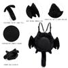 Gothic Bat Wing Plush Cat Ita Bag, Black Fuzzy Crossbody Backpack with Clear Window, Kawaii Dark Lolita Shoulder Bag